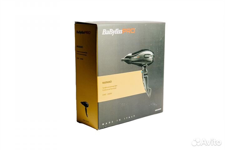 Фен BaByliss Pro Murano ionic, 2000 Вт, черный, BA