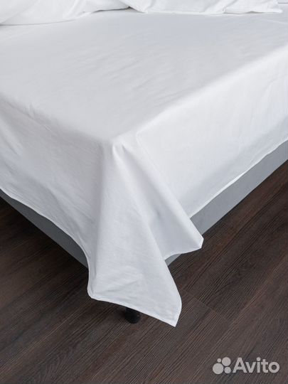 Постельное белье белое Бязь-гост, полуторка