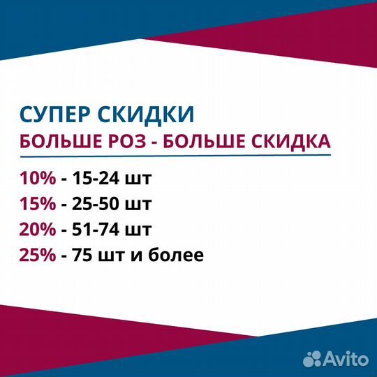 Букет разноцветных роз, Эквадор, 40см 35 шт