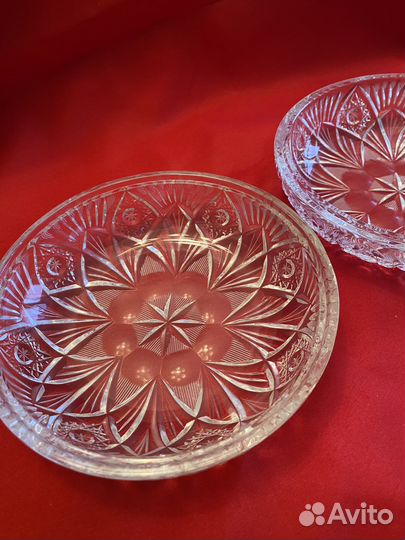 Шкатулка,конфетница хрустальная Богемия