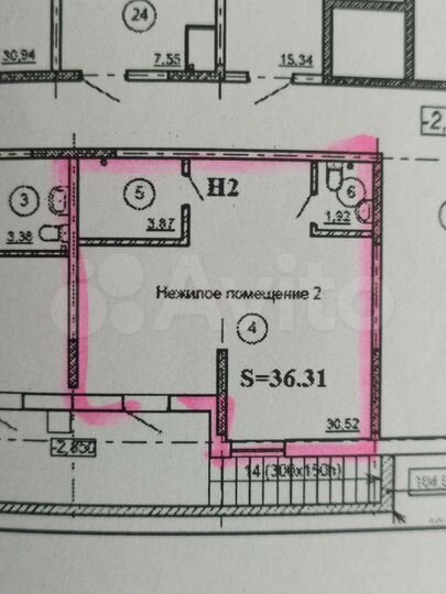 Помещение свободного назначения, 36 м²