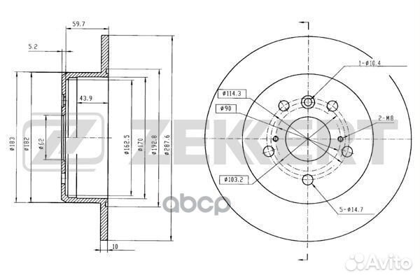 Диск торм. зад. Toyota Camry (V10 V20 V30) 91