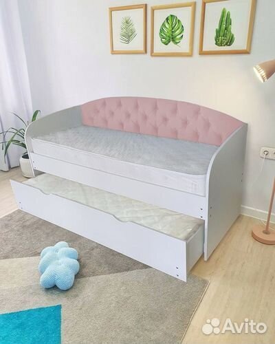 Кровать велюр выдвиж спальн лдсп для малыша
