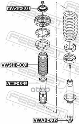 Пыльник амортизатора перед прав/лев vwshb00