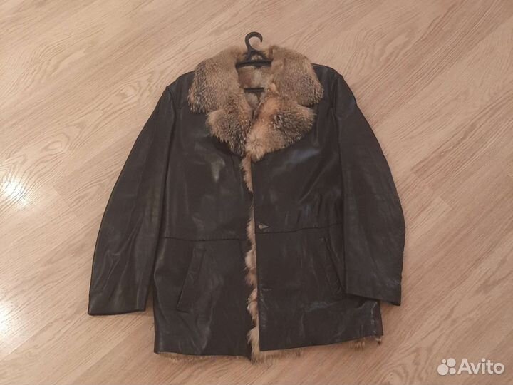 Пальто мужское кожаное на меху