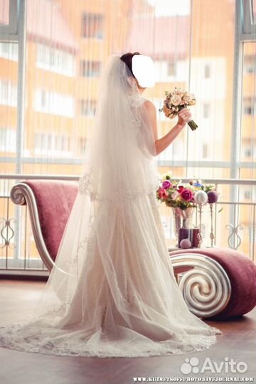 Новая Свадебная фата айвори 3.5 метра (со шлейфом)
