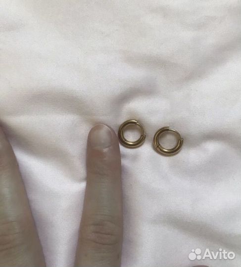 Новые серьги конго под золото круглые