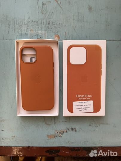 Чехол на iPhone 13 mini кожаный