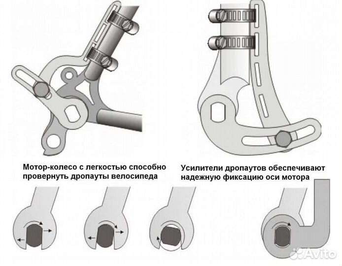 Усилитель дропаутов электровелосипеда