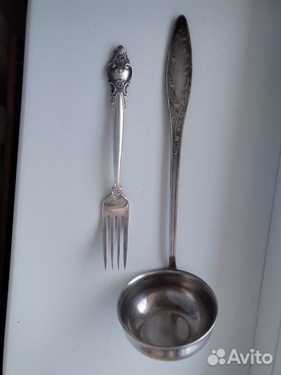 Вилки мельхиоровые и половник мельхиоровый