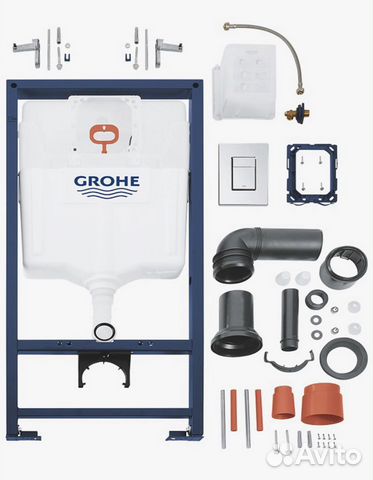 Инсталляция Grohe с черным подвесным унитазом