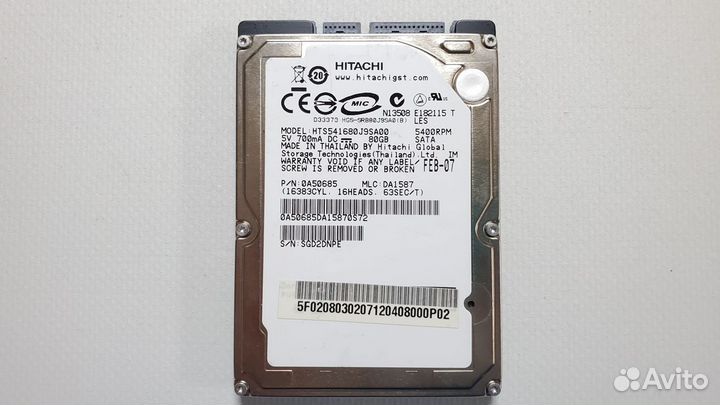 Жесткий диск 80GB SATA