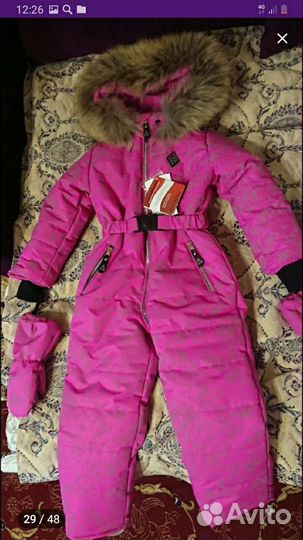 Зимний комбинезон для девочки размер 92 98
