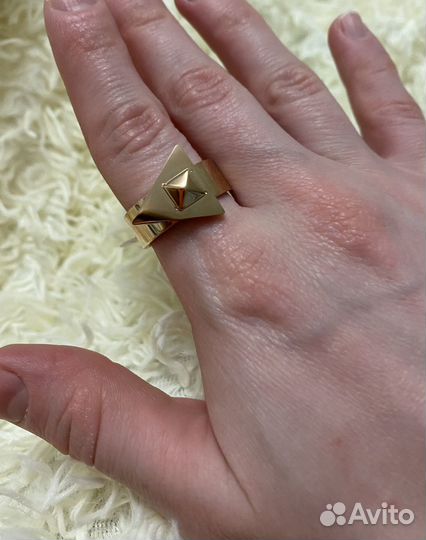 Золотое кольцо hermes/cartier