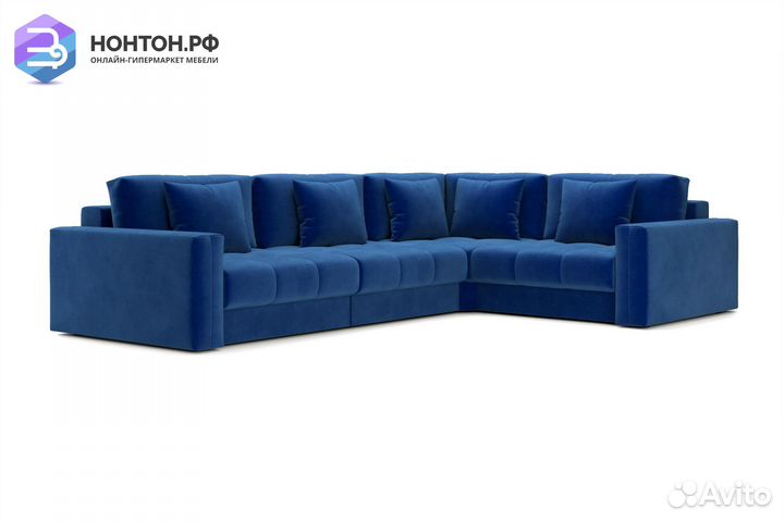 Диван угловой тик-так Монарх М3У1 темно-синий