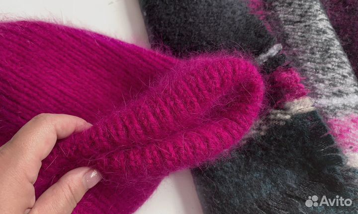 Шапка вязаная из пуха норки