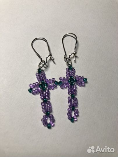 Серьги из чешского бисера