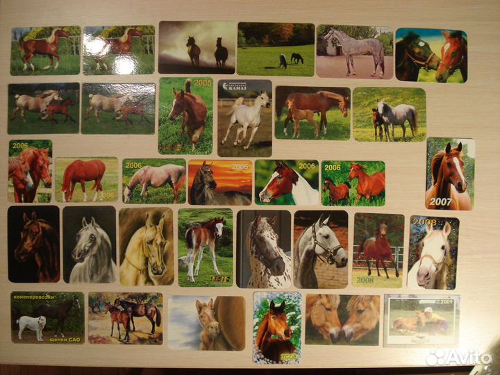 Календарики автомобили, лошади