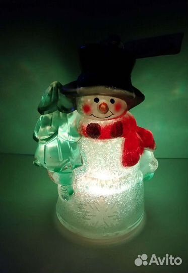 Новогодний светильник Снеговик