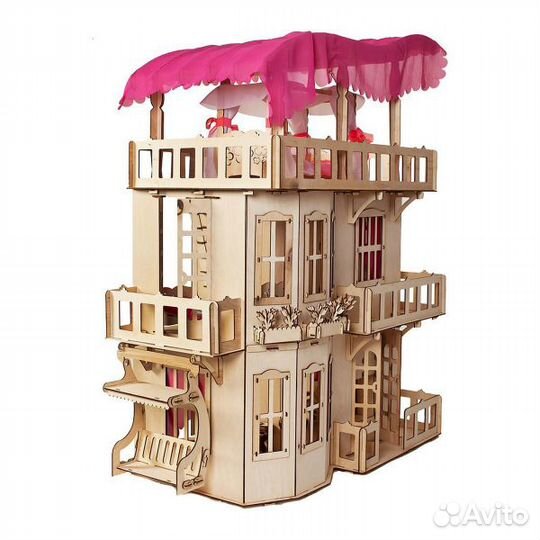 Дом для кукол деревянный кукольный домик