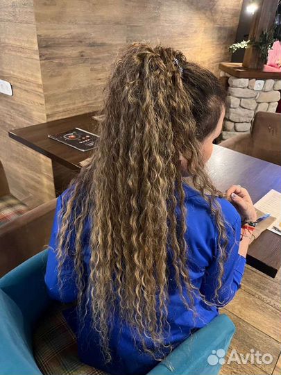 Афрорезинки, Съемный Афрохвост (кудри) (Прямой)