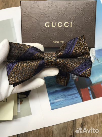 Галстук бабочка Gucci шелк Италия Новая (#206)