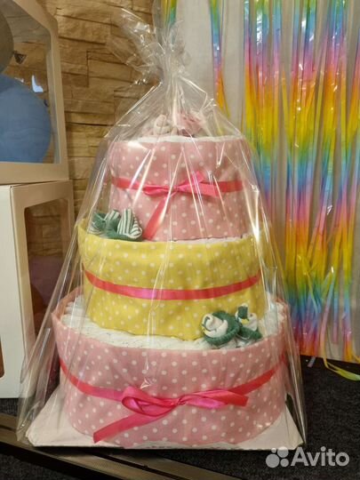 Торт из памперсов на рождение/выписку для малышей