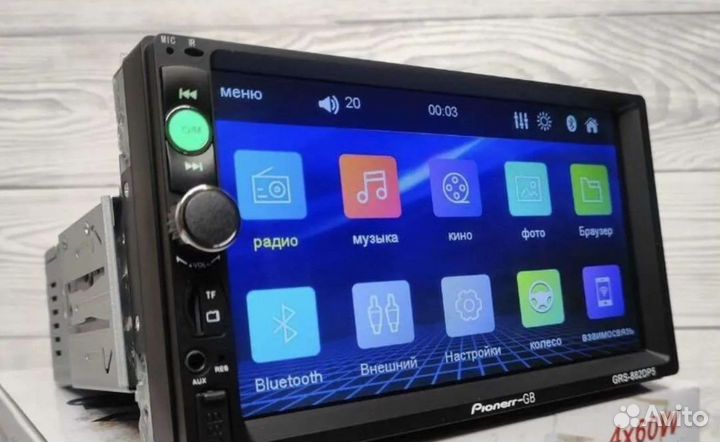 Магнитола Pioneer 1Din 7 дюймов 60w Bluetooth