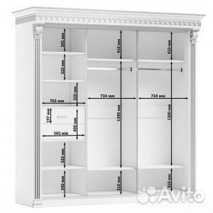 Шкаф-купе Классик Стекло лакобель 2830 мм