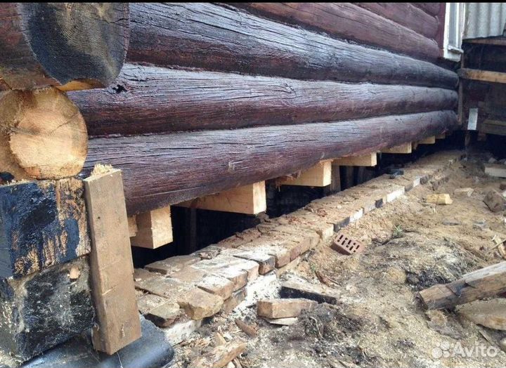 Замена венцов Ремонт полов Подъём домов