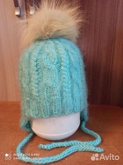 Пуховые шапки на детей