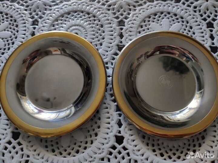 Блюдца цептер с позолоченным краем