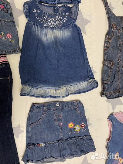 Одежда джинсовая для девочки пакетом 80 86 92
