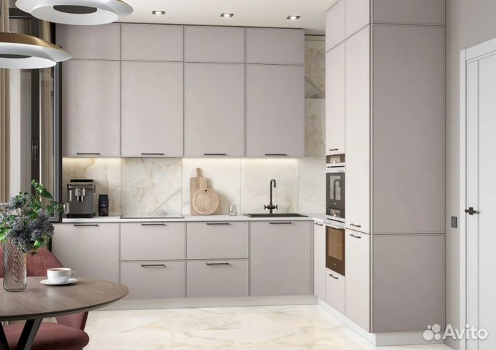 Кухонный гарнитур два яруса под потолок модульная