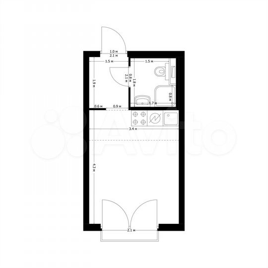 Квартира-студия, 20,4 м², 16/26 эт.