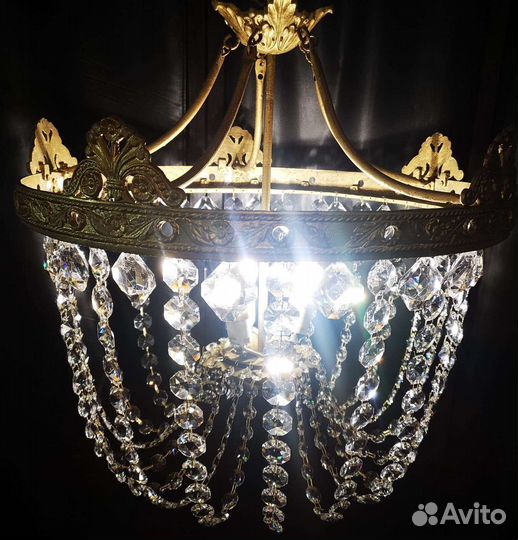 Антикварная бронзовая люстра