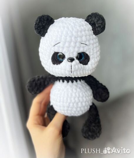 Вязаные игрушки панда собачка мишка