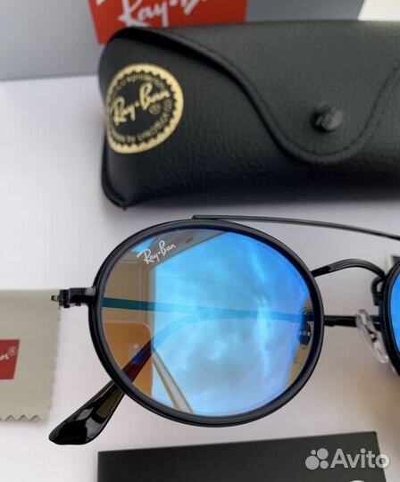 Очки ray ban oval Double Bridge зеркальные