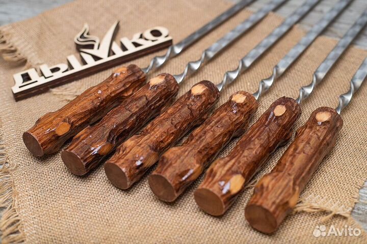 Шампуры с деревянной ручкой 