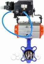 Затвор дисковый поворотный DN.ru WCB-316L-NBR Ду40 Ру16, углеродистая сталь, NBR, с пневмоприводом D