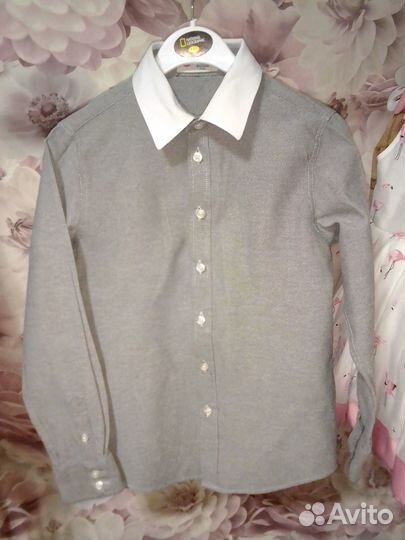 Button blue рубашка р.134