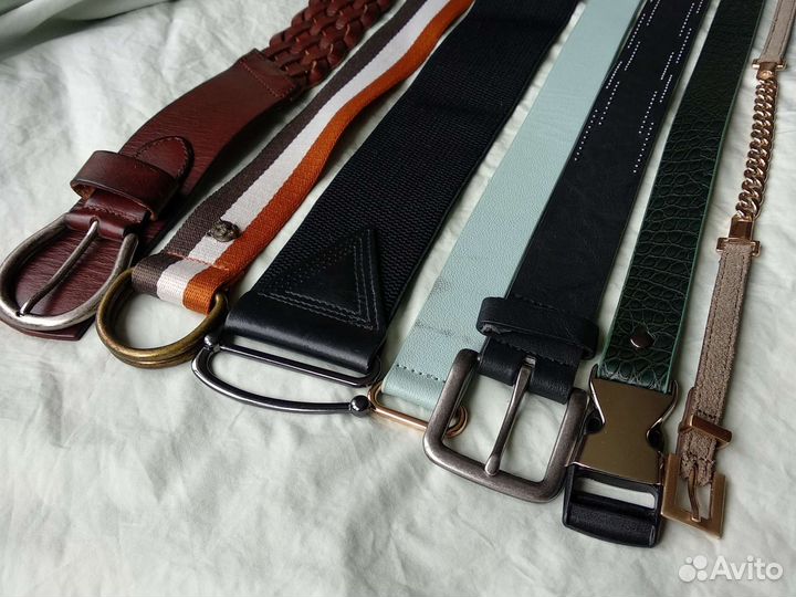 Кожаный ремень пояс женский широкий тонкий