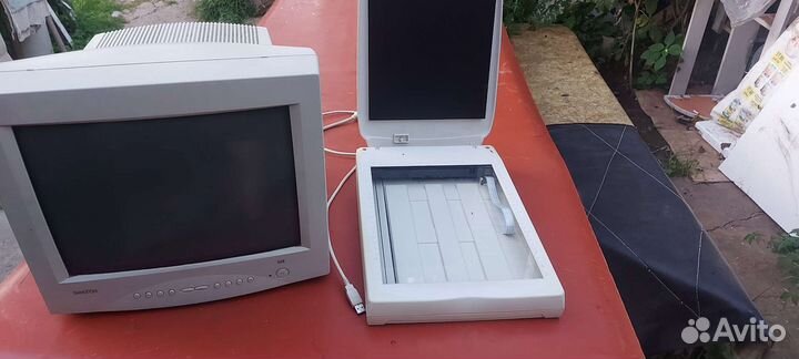 Монитор для компьютера и сканер