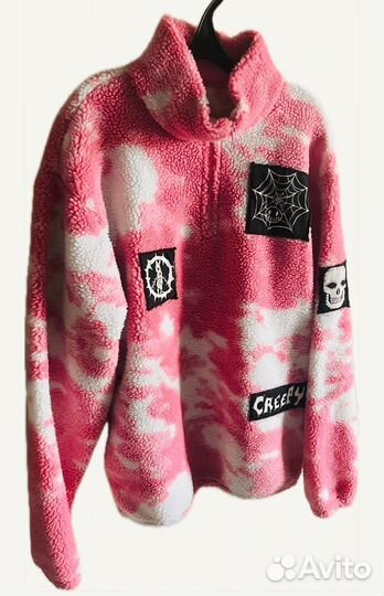 Розовый флисовый анорак