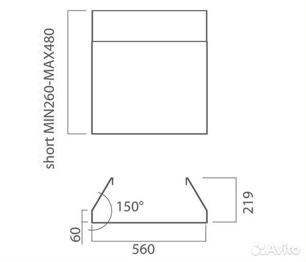 Короб воздуховода низкий elica KIT01796