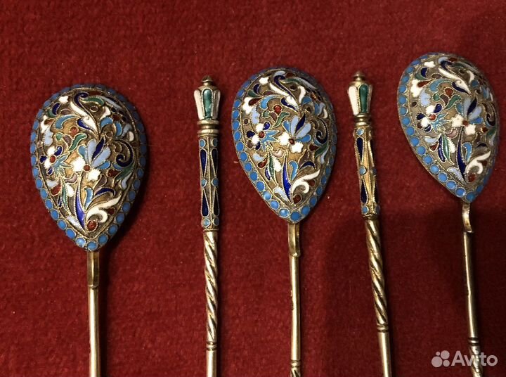 Ложки эмаль по скани набор 5 шт