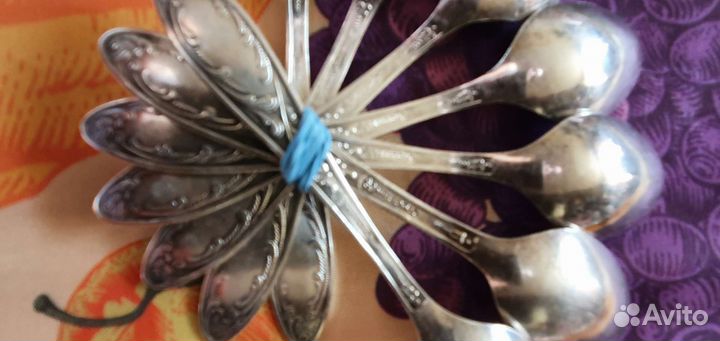 Мельхиоровые ложки-столовыеайные и кофейные