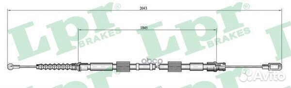 Трос ручного тормоза audi A4 -08 2005мм C0049B Lpr