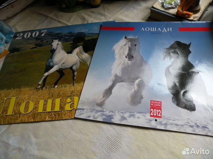 Календари разных лет кошки и лошади