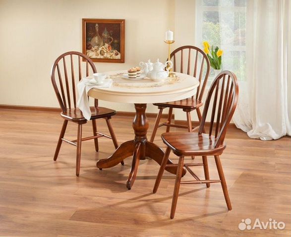 Венские деревянные кухонные стулья из массива